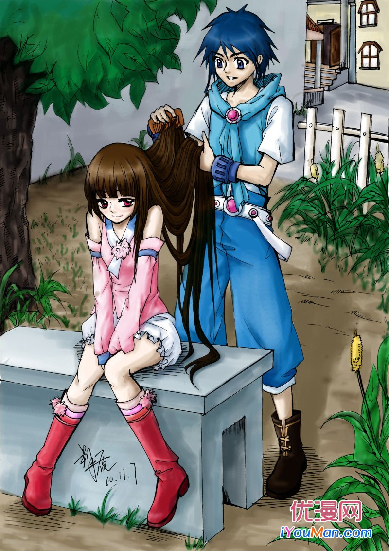 斗罗大陆漫画图片 唐三给小舞梳头图片一张